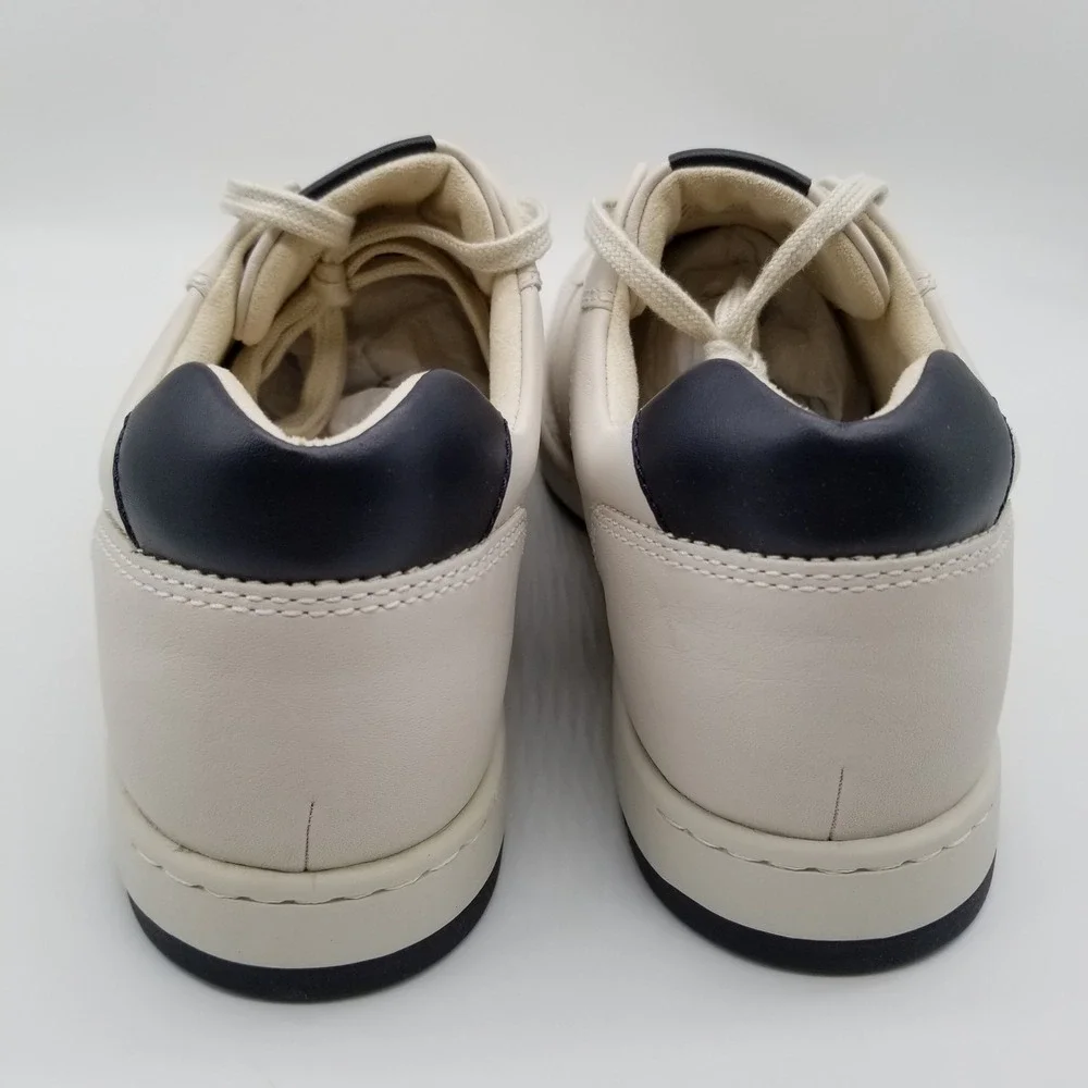 Born Men Captain Lace Oxford Casual Shoes‎ Sz 10 M White Navy Leather Sneakers